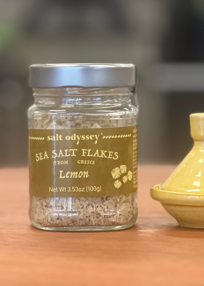 Load image into Gallery viewer, Greek Lemon Sea Salt Flakes 100g
